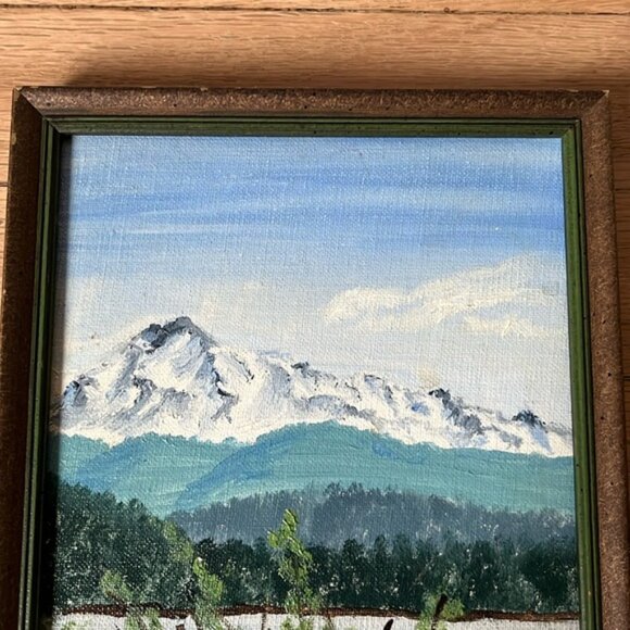 Framed Landscape Painting Hand Painted 6.5” x 9.5” - Picture 2 of 6